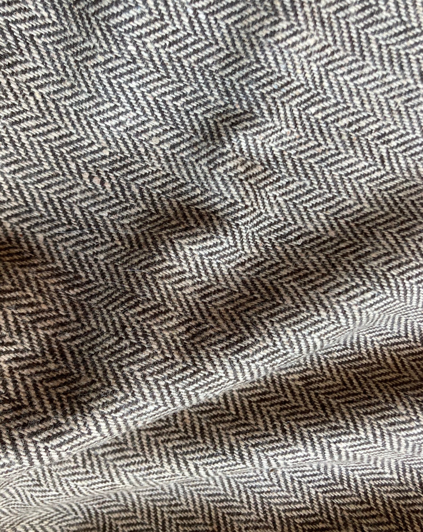 wool blend fabric in chevron weave