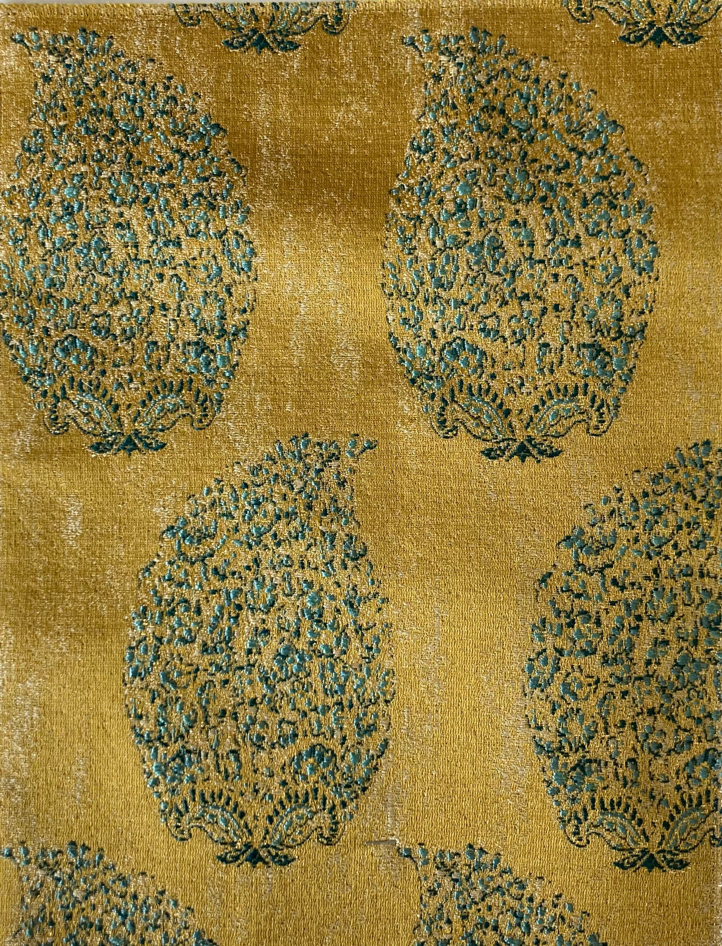 Golden yellow Indian motif curtains