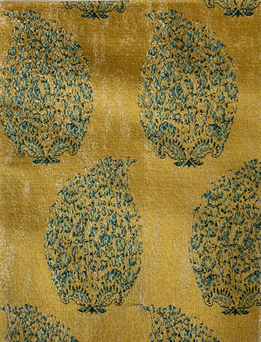 Golden yellow Indian motif curtains