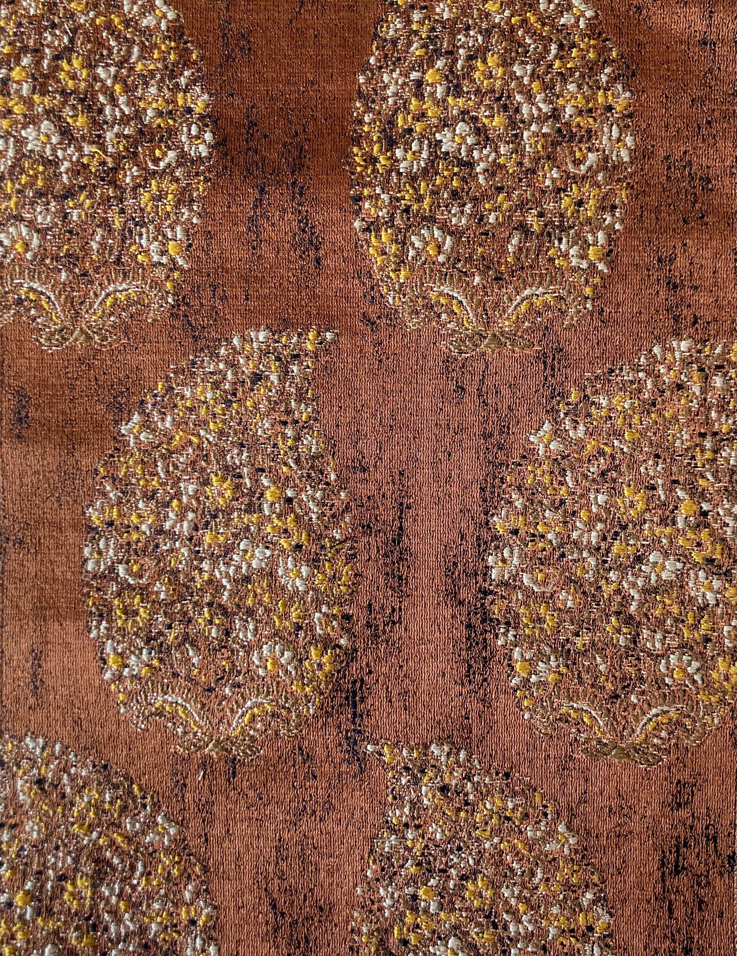 Rust Indian motif paisley design curtains