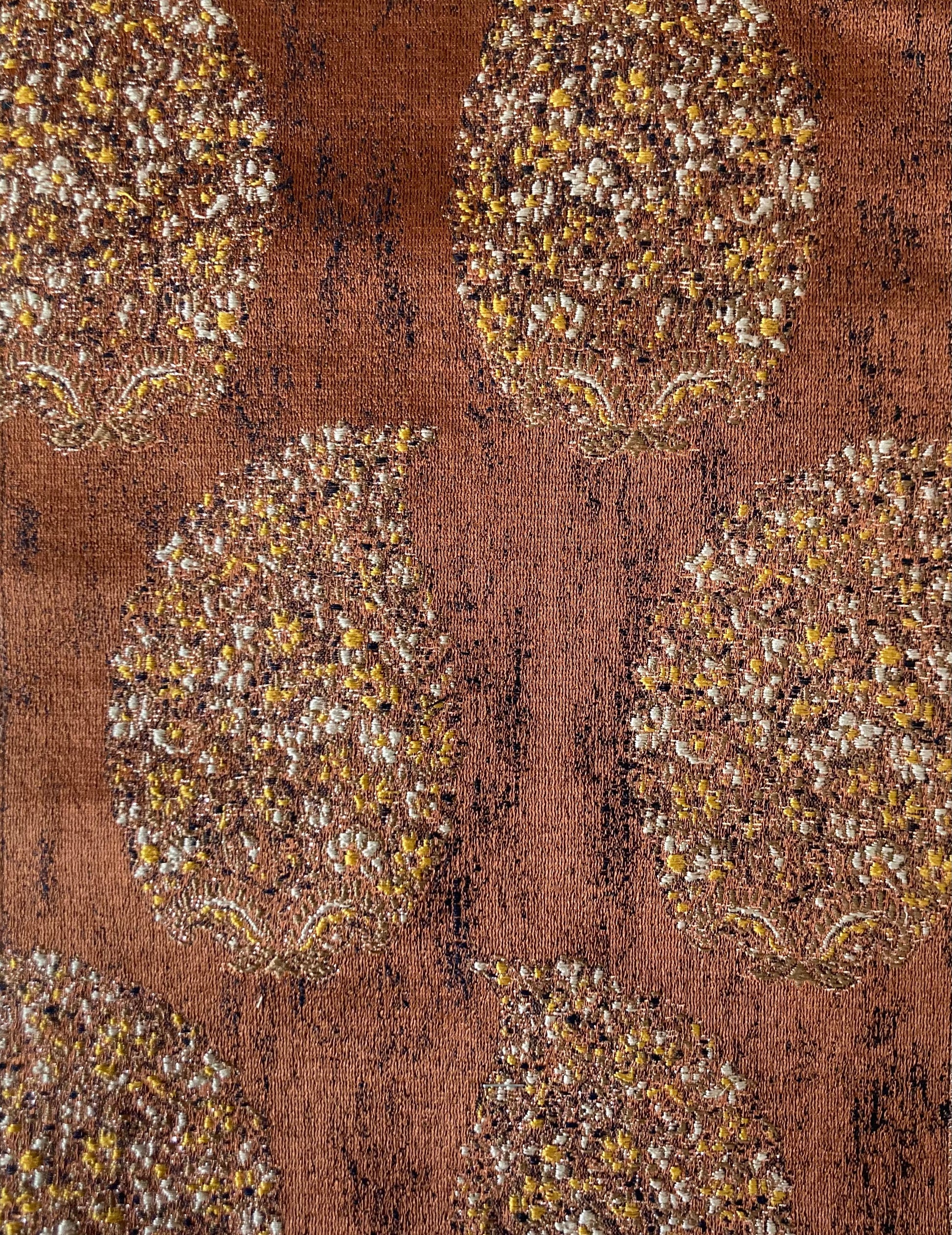 Rust Indian motif paisley design curtains