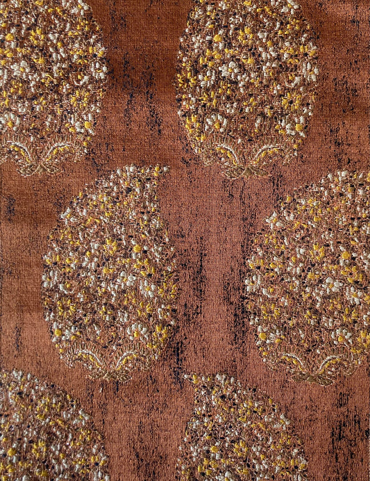 Rust Indian motif paisley design curtains
